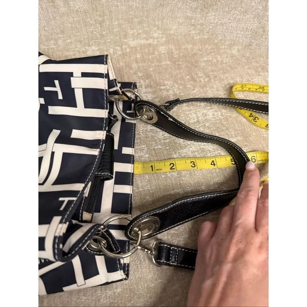 Tommy Hilfiger Women's Monogram Leather Canvas Crossbody Shoulder Bag Multicolor